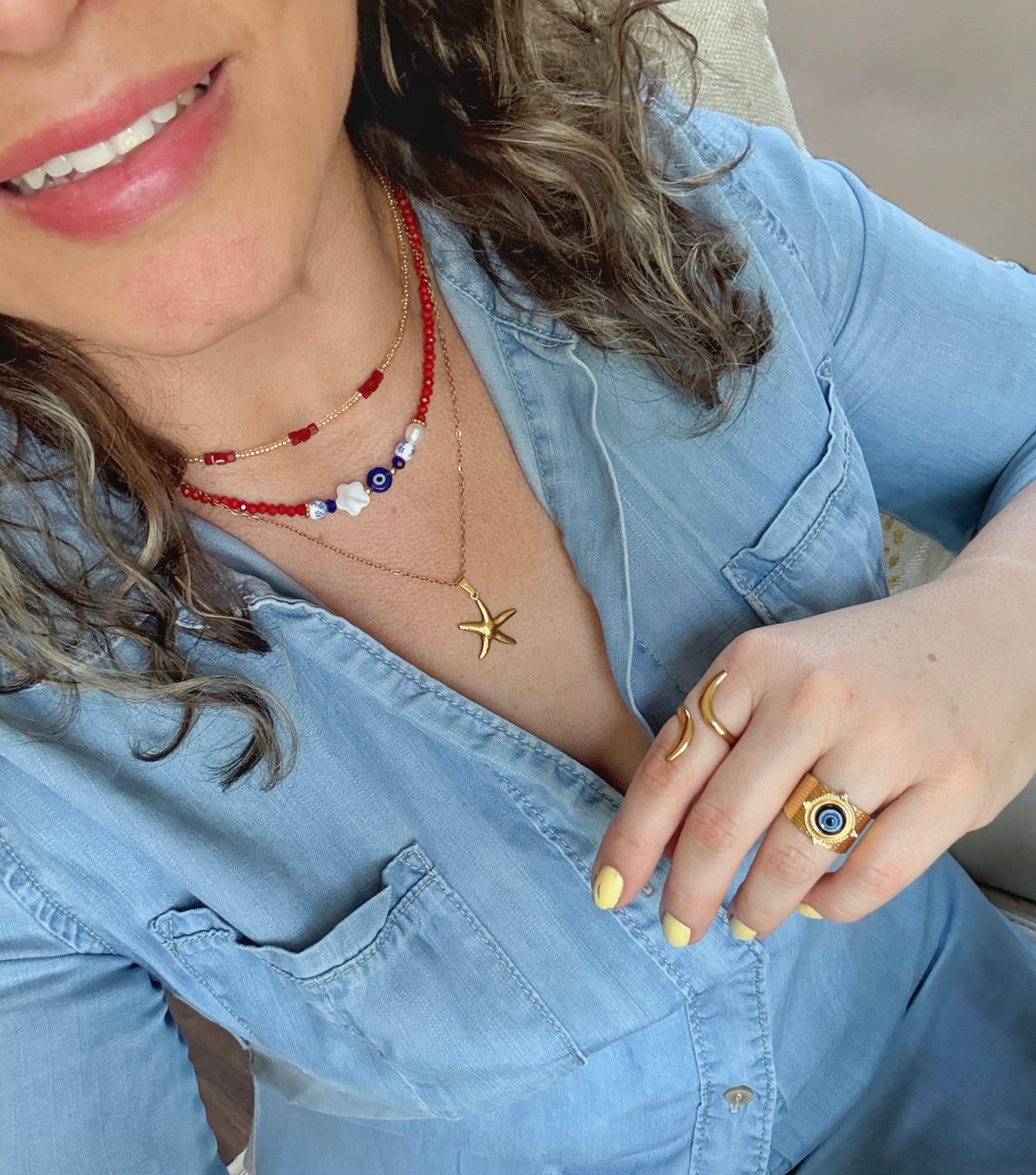 EVIL EYE CLOVER NECKLACE