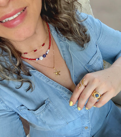 EVIL EYE CLOVER NECKLACE