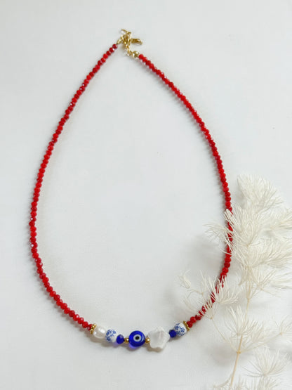 EVIL EYE CLOVER NECKLACE