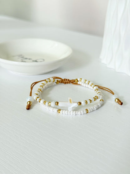 CROOS PEARL BRACELET